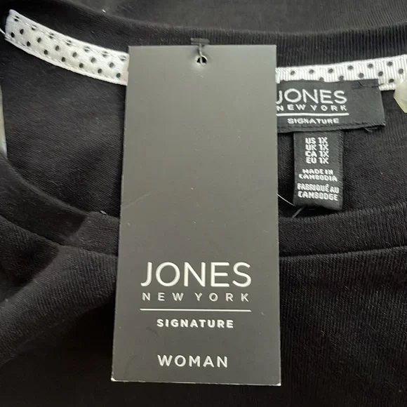 NWT Jones New York black shirt. Size 1X - Picture 4 of 7